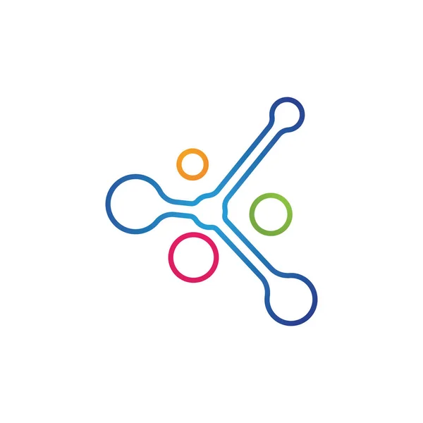 Молекулярний Символ Шаблон Логотипу Векторний Дизайн Ілюстрації — стоковий вектор
