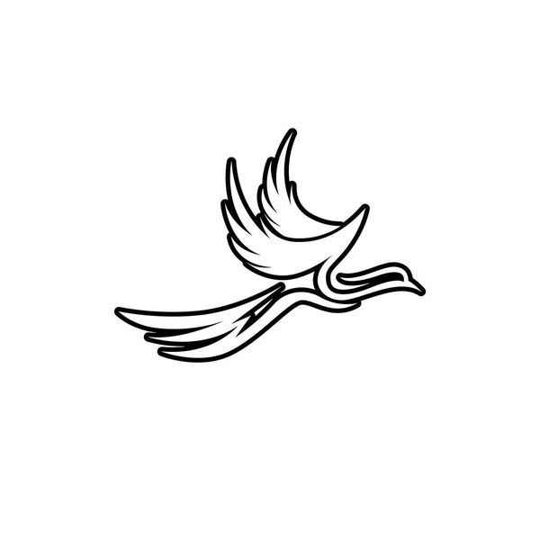 フライングバードロゴデザインベクトルテンプレート 鳩ピジョンロゴタイプのコンセプトアイコン — ストックベクタ