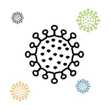 Coronavirus covid-19 yasaklı düz vektör resmi imzala