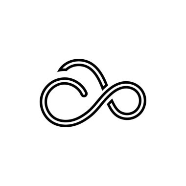 Bulut Çizgisi logo vektör simgesi 