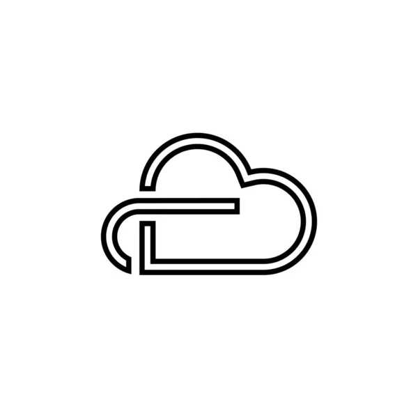 Wolkenlinie Logo Vektor Symbol — Stockvektor