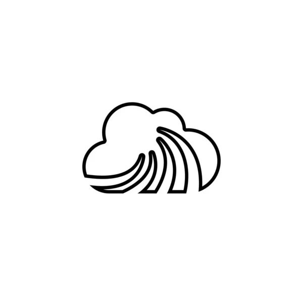 Wolkenlinie Logo Vektor Symbol — Stockvektor