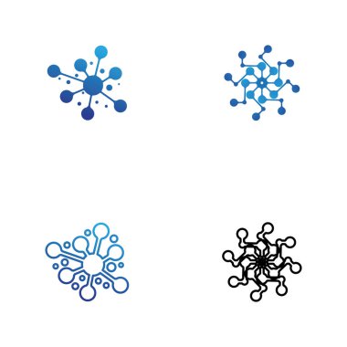 Molekül sembolü logo şablonu vektör illüstrasyon tasarımı 