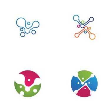Molekül sembolü logo şablonu vektör illüstrasyon tasarımı 