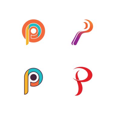 P logosu ve sembol vektör şablonu tasarımı