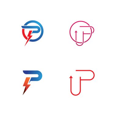 P logosu ve sembol vektör şablonu tasarımı