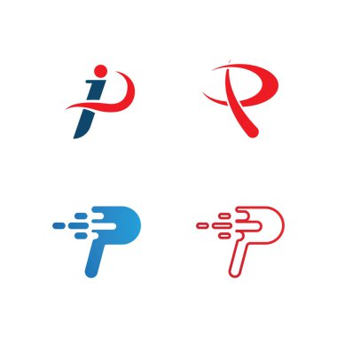 P logosu ve sembol vektör şablonu tasarımı
