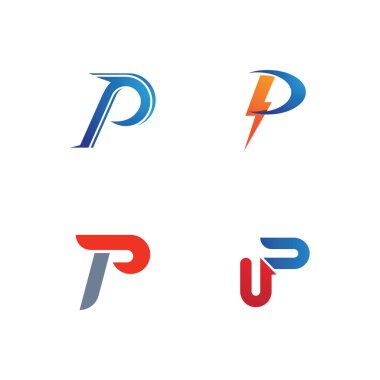 P logosu ve sembol vektör şablonu tasarımı
