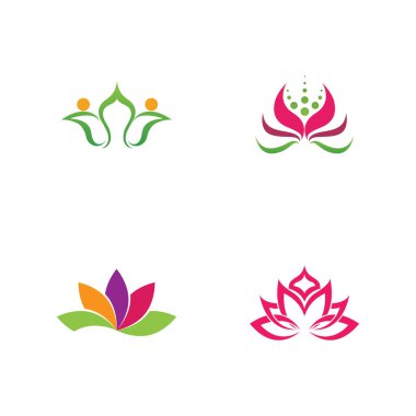  Nilüfer çiçekleri tasarımı logo şablonu simgesi