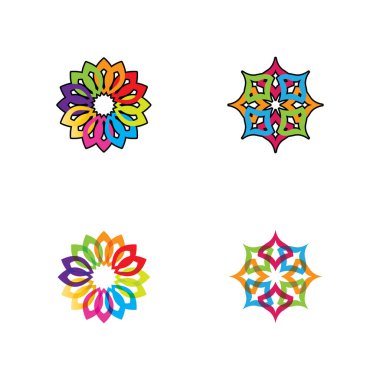  Nilüfer çiçekleri tasarımı logo şablonu simgesi