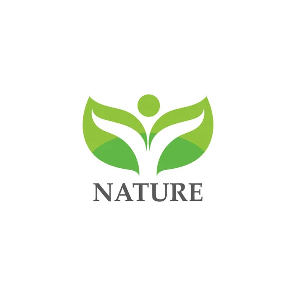 Logos Vert Feuille Arbre Écologie Élément Nature Vecteur — Image vectorielle