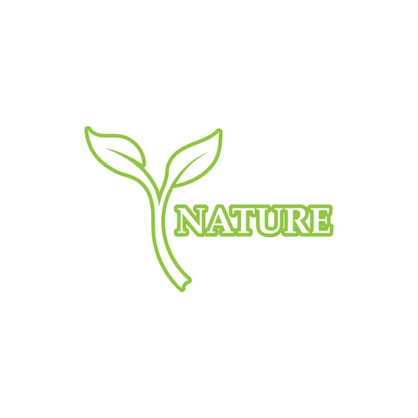 Green Leaf Outline Ecology Nature Element Vector — Stock Vector