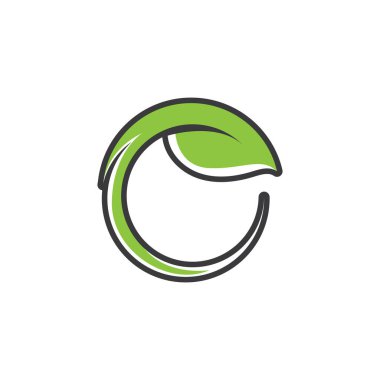 Yeşil ağaç yaprağı ekoloji doğa elementi vektörü logoları