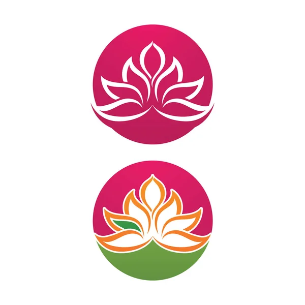 Beauty Vector Lotus Flowers Design Logo Template — Stock Vector