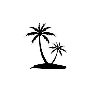 Palmiye ağacı logo şablonu vektör çizimi