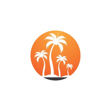 Palmiye ağacı logo şablonu vektör çizimi