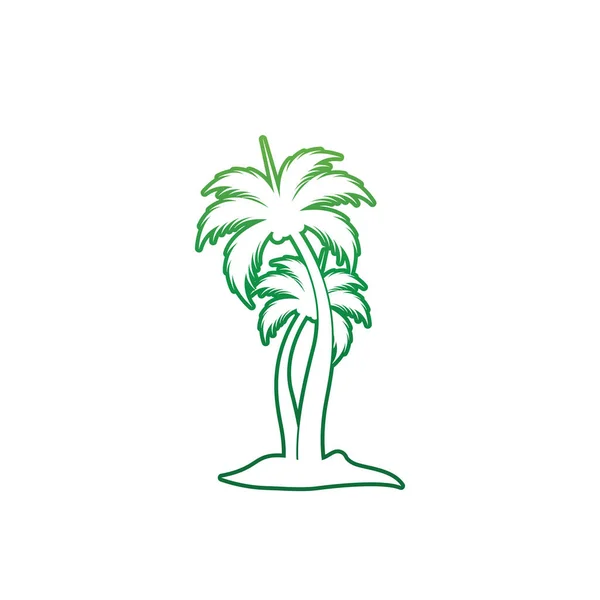 Palmera Verano Logo Plantilla Vector Ilustración — Vector de stock