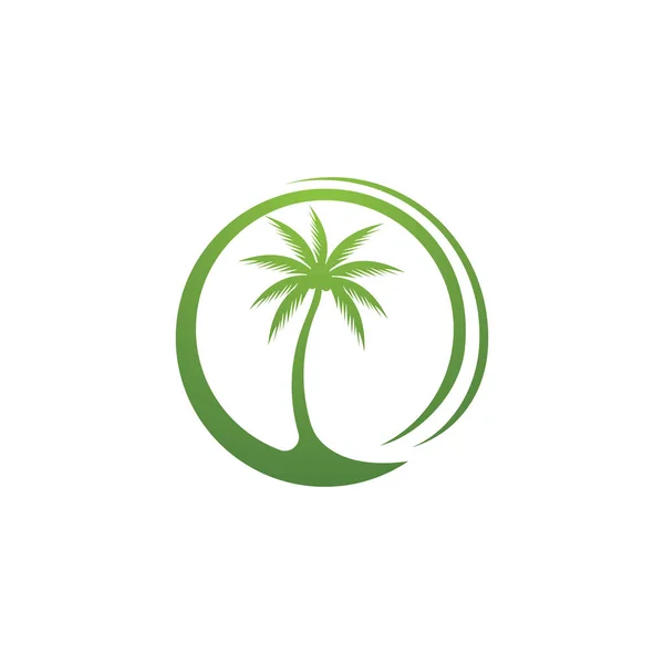 Palmera Verano Logo Plantilla Vector Ilustración — Vector de stock