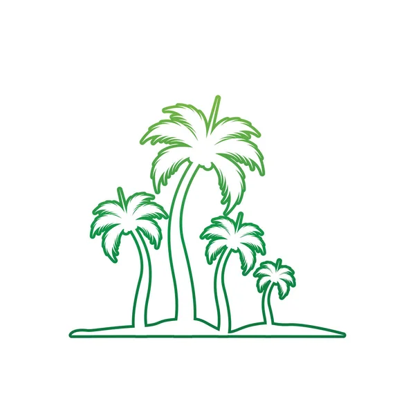 Palmera Verano Logo Plantilla Vector Ilustración — Vector de stock