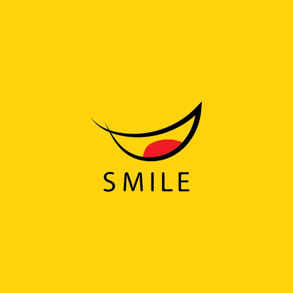 Smile Logo Fond Jaune Vecteur — Image vectorielle