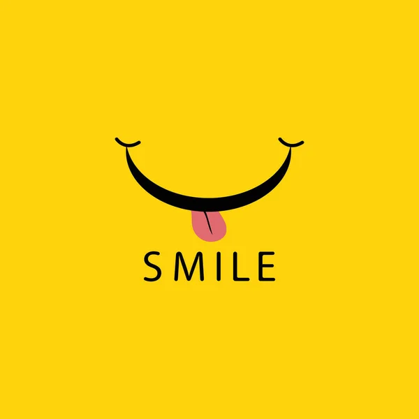 Logo Sonrisa Vector Fondo Amarillo — Archivo Imágenes Vectoriales