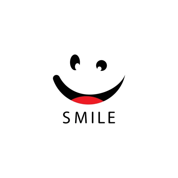 Glimlach Logo Gele Achtergrond Vector — Stockvector