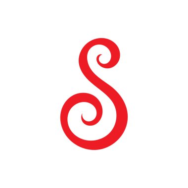 S harfi logo tasarım vektörü
