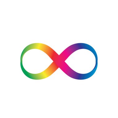 Sonsuz gökkuşağı vektör simgesi logo şablonu tasarımı