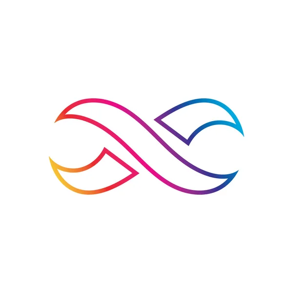 Infinito Arco Íris Ícone Vetor Ilustração Design Modelo Logotipo — Vetor de Stock
