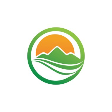 Dağ simgesi Logo Şablonu Vektör illüstrasyon Tasarımı