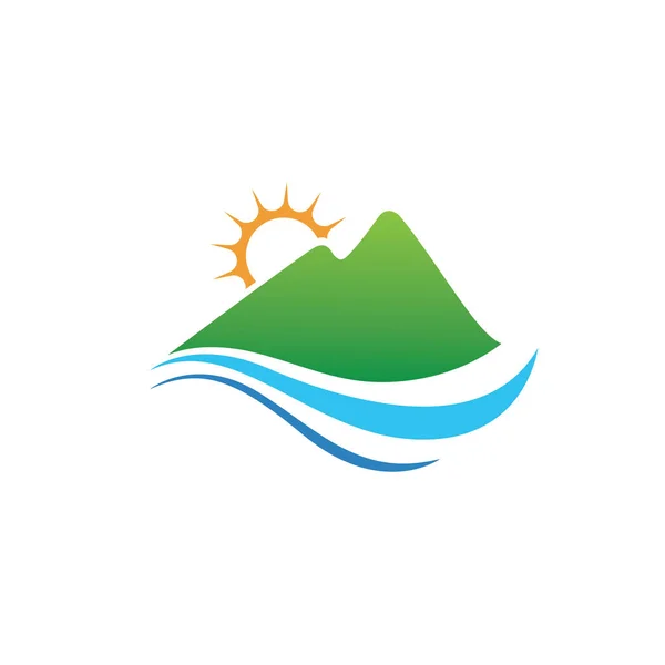 Desain Ilustrasi Vektor Templat Mountain Icon Logo - Stok Vektor