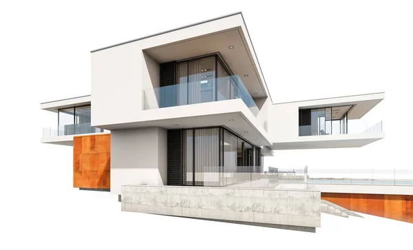 Representación Casa Acogedora Moderna Junto Río Con Garaje Venta Alquiler —  Fotos de Stock