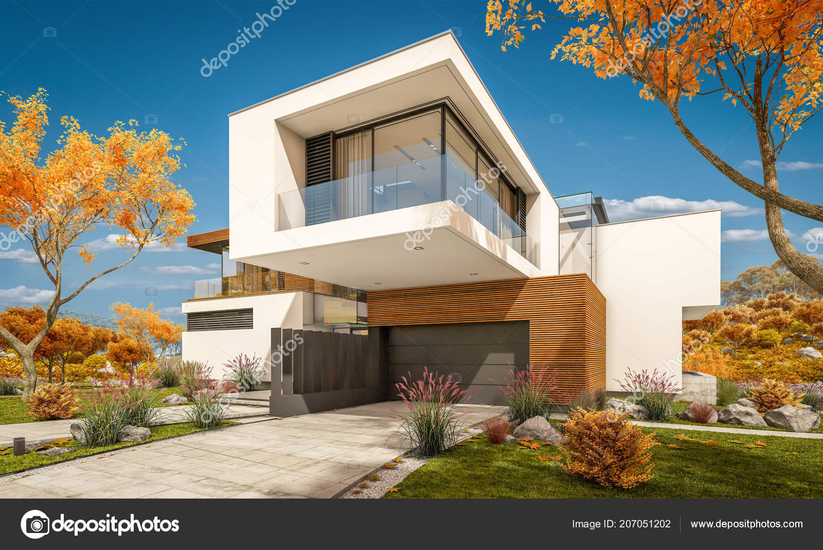 Rendering Modern Cozy House River Garage Sale Rent Beautiful