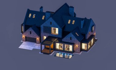 modern klinker ev havuzları havuz n ile 3D render