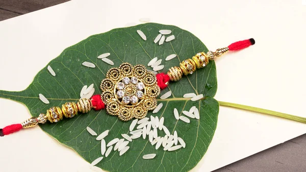 Festival Raksha Bandhan Konsep Yang Menunjukkan Desainer Rakhi Atau Wrist — Stok Foto