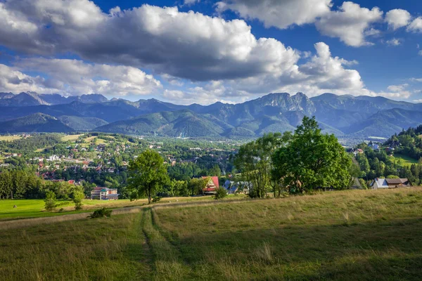 Montanhas Tatra Polônia Vista Zakopane Vale Montanhas Fundo — Fotografia de Stock