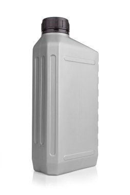 Beyaz arka plan üzerinde izole makine yağı için plastik kapak