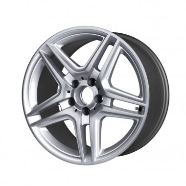 Araba alaşım tekerleği, beyaz izole