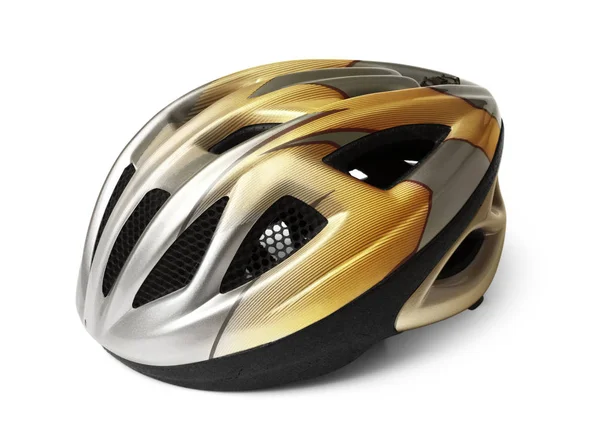 Casco de bicicleta sobre fondo blanco — Foto de Stock