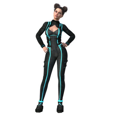 3D çizim, illüstrasyon, bilim kurgu kadın. 