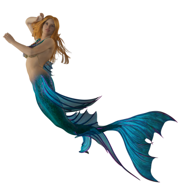 3 boyutlu çizim, illüstrasyon, deniz kızı dişi. 