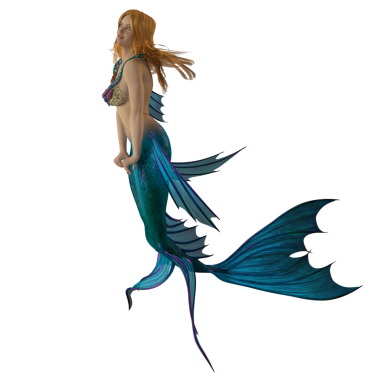 3 boyutlu çizim, illüstrasyon, deniz kızı dişi. 