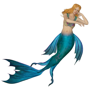 3 boyutlu çizim, illüstrasyon, deniz kızı dişi. 