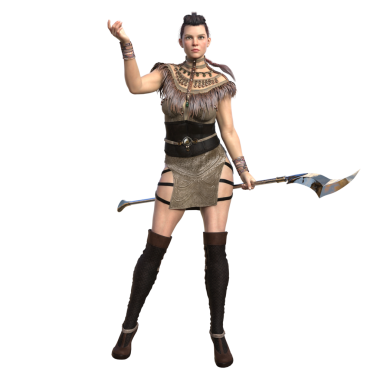 3 boyutlu tasvir, illüstrasyon, kabile fantezisi kadın savaşçı.
