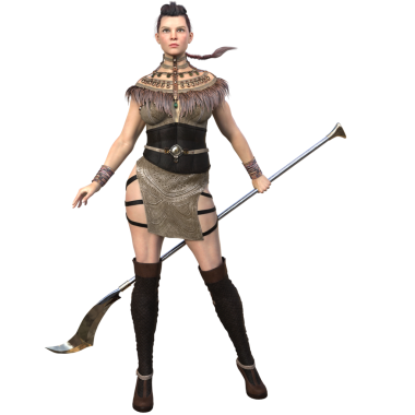 3 boyutlu tasvir, illüstrasyon, kabile fantezisi kadın savaşçı.