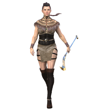 3 boyutlu tasvir, illüstrasyon, kabile fantezisi kadın savaşçı.