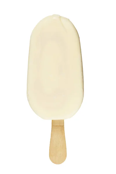 Παγωτό Ένα Ραβδί Λευκή Σοκολάτα Που Απομονώνονται Ένα Λευκό Backgroun — Φωτογραφία Αρχείου