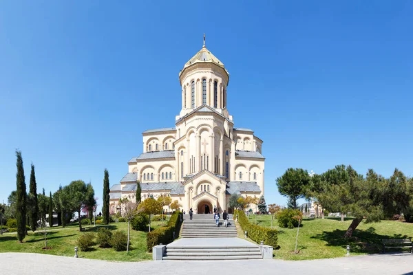 Close Facade Cathedral Holy Trinity Tbilisi April 2015 — Stock Photo, Image