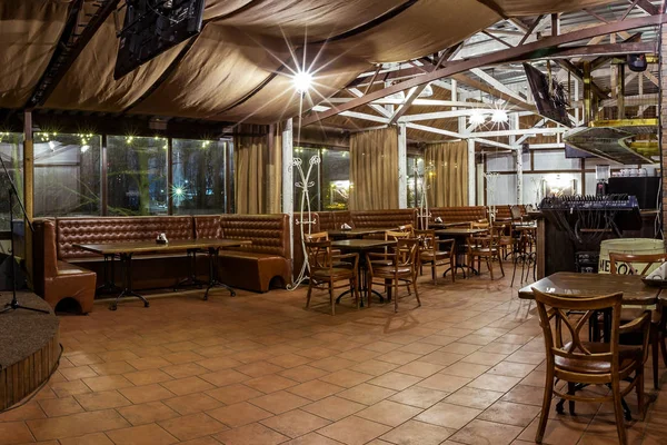 Restaurant Vide Soir Beaucoup Places Pour Les Clients Club Musique — Photo