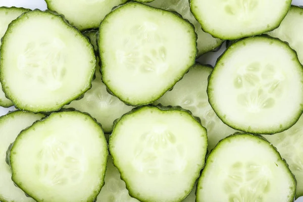 Slices Fresh Cucumber Background Place Text — Stock Photo, Image